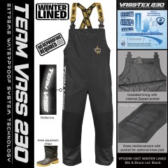 Team Vass 230 Winter Lined Bib & Brace in Black
